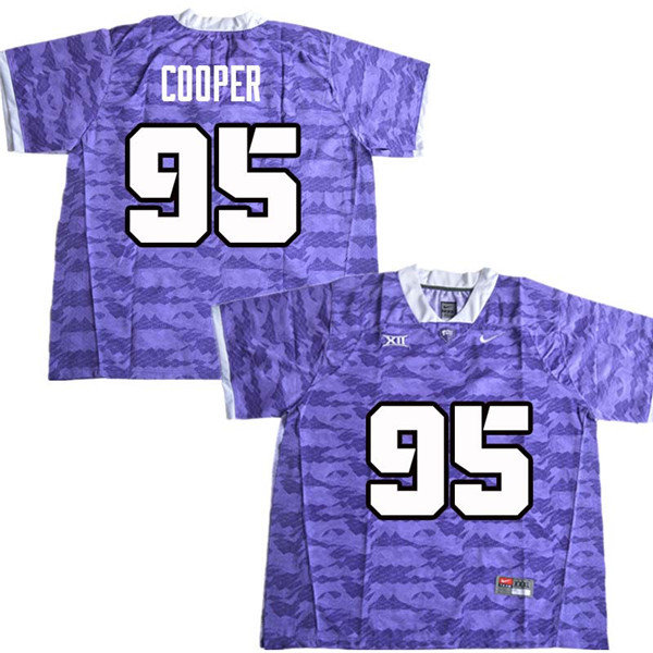 Men #95 Terrell Cooper TCU Horned Frogs College Football Jerseys Sale-Purple